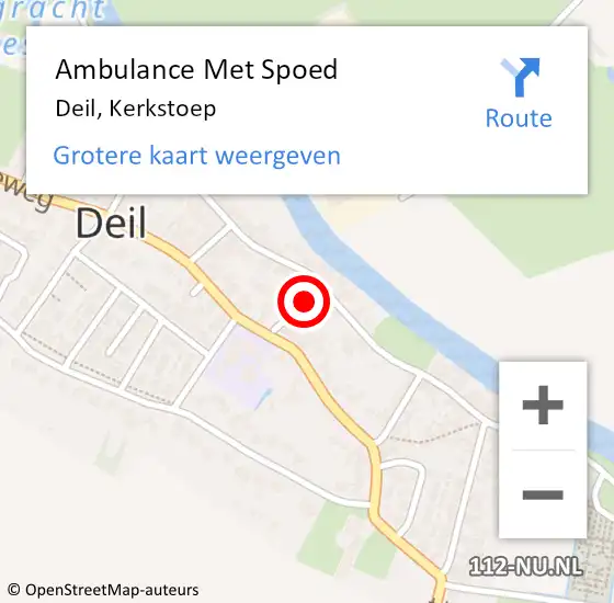 Locatie op kaart van de 112 melding: Ambulance Met Spoed Naar Deil, Kerkstoep op 28 oktober 2016 14:23