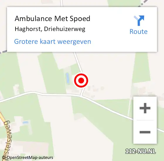 Locatie op kaart van de 112 melding: Ambulance Met Spoed Naar Haghorst, Driehuizerweg op 28 oktober 2016 14:51