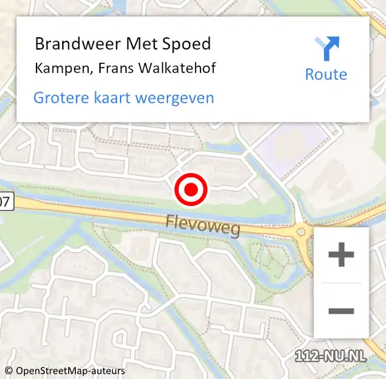 Locatie op kaart van de 112 melding: Brandweer Met Spoed Naar Kampen, Frans Walkatehof op 31 december 2013 15:55