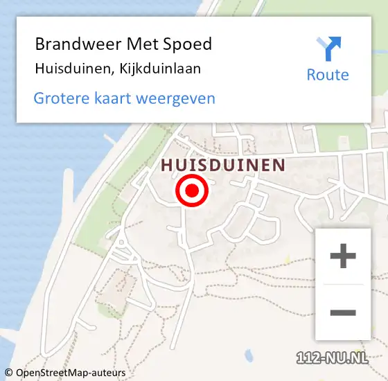 Locatie op kaart van de 112 melding: Brandweer Met Spoed Naar Huisduinen, Kijkduinlaan op 31 december 2013 15:58