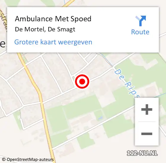 Locatie op kaart van de 112 melding: Ambulance Met Spoed Naar De Mortel, De Smagt op 28 oktober 2016 16:21