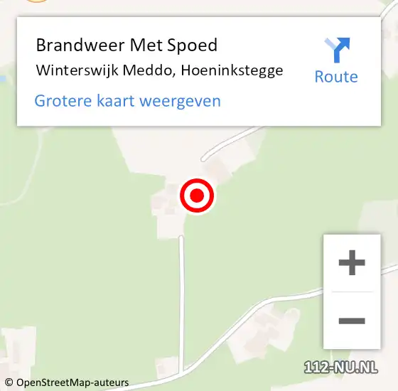 Locatie op kaart van de 112 melding: Brandweer Met Spoed Naar Winterswijk Meddo, Hoeninkstegge op 28 oktober 2016 17:05