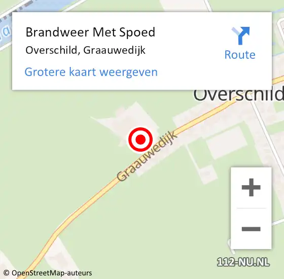 Locatie op kaart van de 112 melding: Brandweer Met Spoed Naar Overschild, Graauwedijk op 28 oktober 2016 18:55