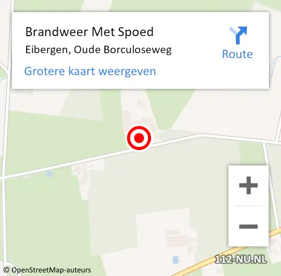 Locatie op kaart van de 112 melding: Brandweer Met Spoed Naar Eibergen, Oude Borculoseweg op 28 oktober 2016 19:55