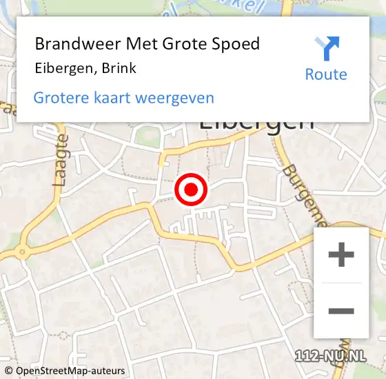 Locatie op kaart van de 112 melding: Brandweer Met Grote Spoed Naar Eibergen, Brink op 28 oktober 2016 21:00