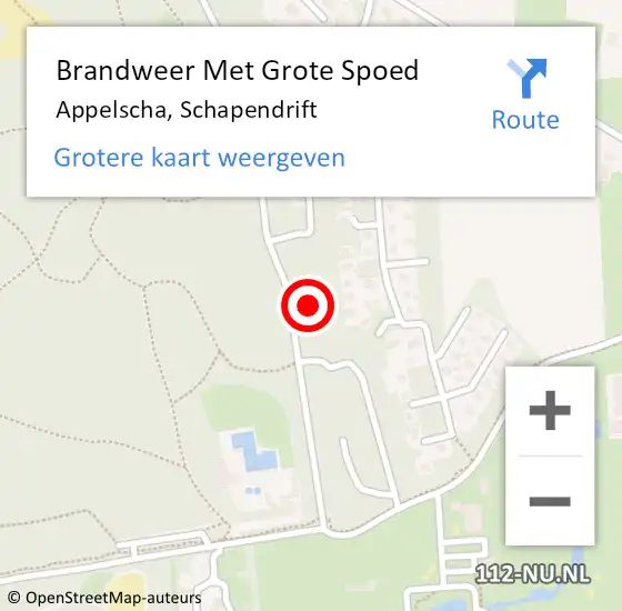 Locatie op kaart van de 112 melding: Brandweer Met Grote Spoed Naar Appelscha, Schapendrift op 28 oktober 2016 21:00