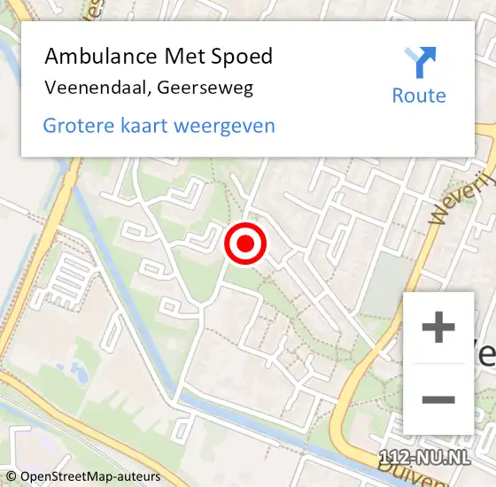 Locatie op kaart van de 112 melding: Ambulance Met Spoed Naar Veenendaal, Geerseweg op 28 oktober 2016 21:19