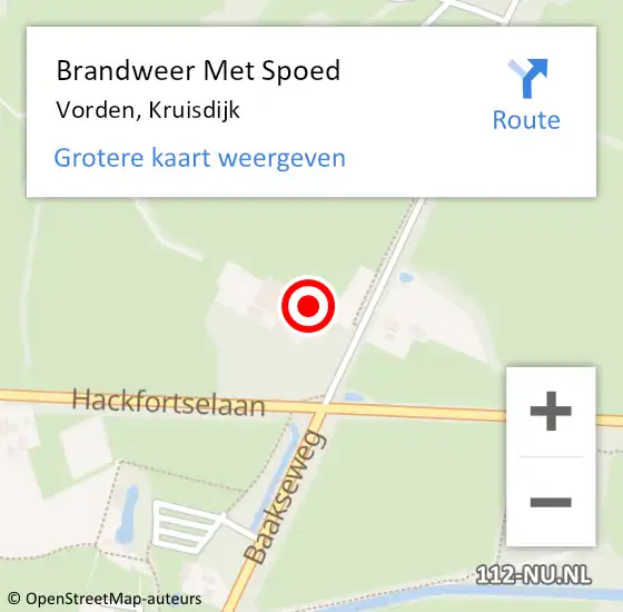 Locatie op kaart van de 112 melding: Brandweer Met Spoed Naar Vorden, Kruisdijk op 28 oktober 2016 21:53