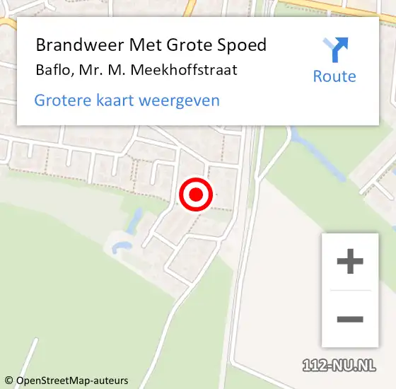 Locatie op kaart van de 112 melding: Brandweer Met Grote Spoed Naar Baflo, Mr. M. Meekhoffstraat op 29 oktober 2016 02:32