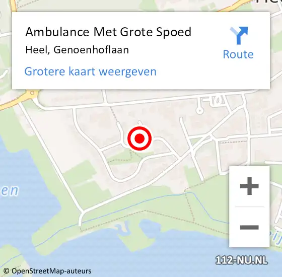 Locatie op kaart van de 112 melding: Ambulance Met Grote Spoed Naar Heel, Genoenhoflaan op 29 oktober 2016 06:29