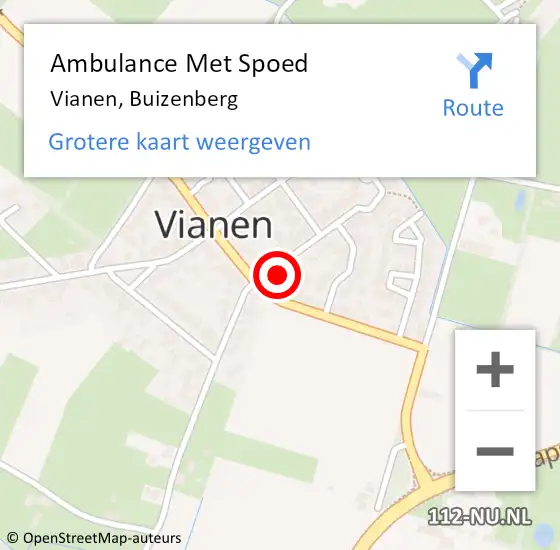 Locatie op kaart van de 112 melding: Ambulance Met Spoed Naar Vianen, Buizenberg op 29 oktober 2016 08:22