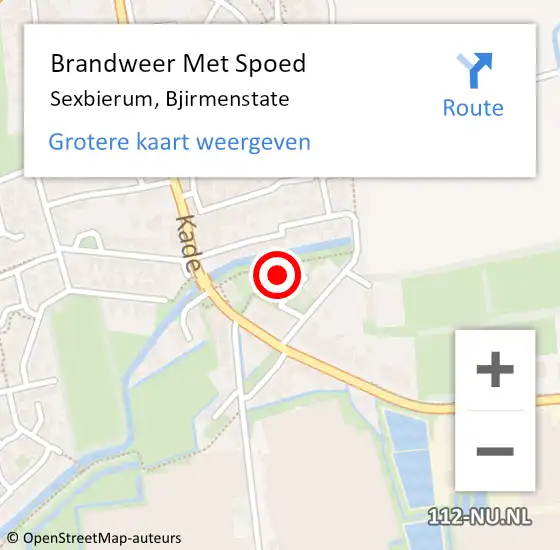 Locatie op kaart van de 112 melding: Brandweer Met Spoed Naar Sexbierum, Bjirmenstate op 29 oktober 2016 08:34