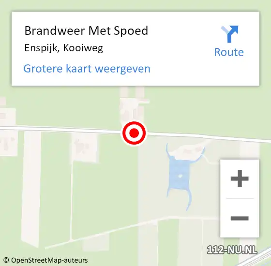 Locatie op kaart van de 112 melding: Brandweer Met Spoed Naar Enspijk, Kooiweg op 31 december 2013 16:30