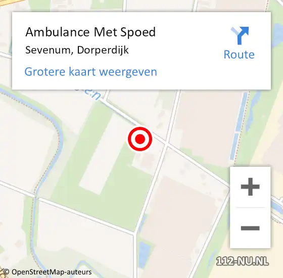 Locatie op kaart van de 112 melding: Ambulance Met Spoed Naar Sevenum, Dorperdijk op 29 oktober 2016 10:03