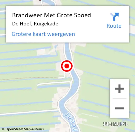 Locatie op kaart van de 112 melding: Brandweer Met Grote Spoed Naar De Hoef, Ruigekade op 29 oktober 2016 11:51