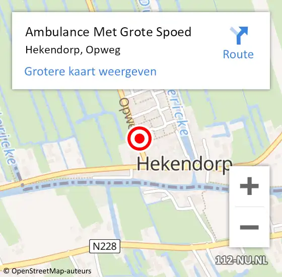 Locatie op kaart van de 112 melding: Ambulance Met Grote Spoed Naar Hekendorp, Opweg op 29 oktober 2016 12:07