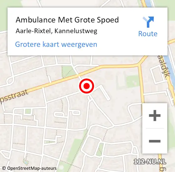 Locatie op kaart van de 112 melding: Ambulance Met Grote Spoed Naar Aarle-Rixtel, Kannelustweg op 29 oktober 2016 12:17