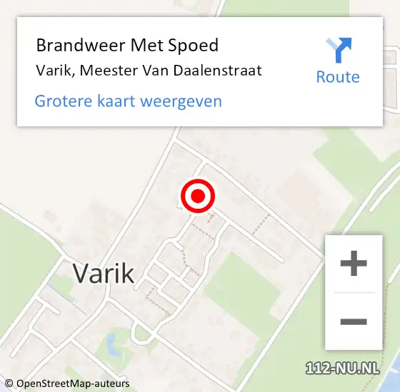 Locatie op kaart van de 112 melding: Brandweer Met Spoed Naar Varik, Meester Van Daalenstraat op 31 december 2013 16:43