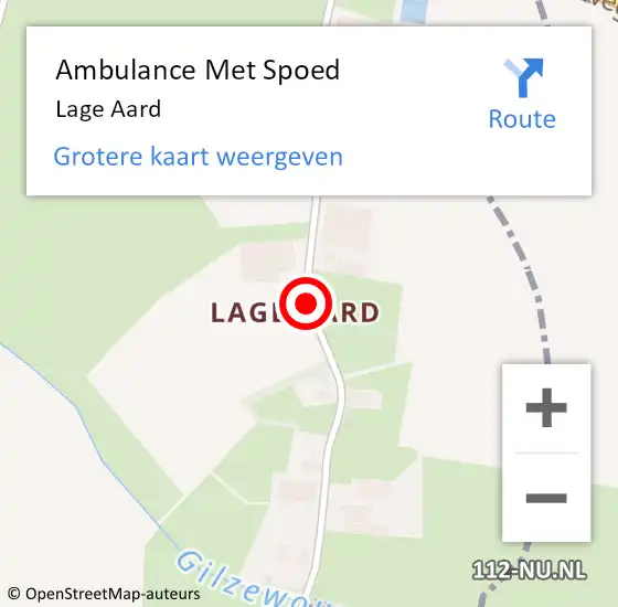 Locatie op kaart van de 112 melding: Ambulance Met Spoed Naar Lage Aard, Aard op 29 oktober 2016 13:54