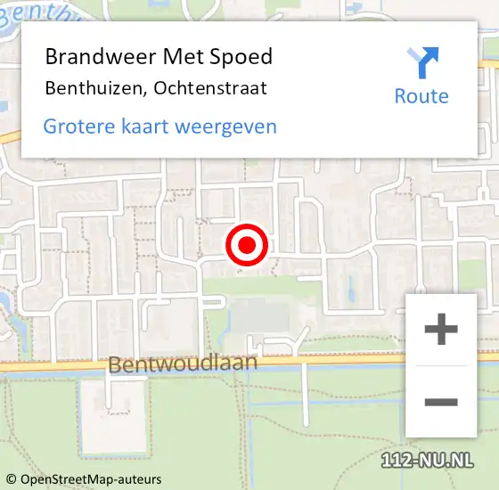 Locatie op kaart van de 112 melding: Brandweer Met Spoed Naar Benthuizen, Ochtenstraat op 31 december 2013 16:46