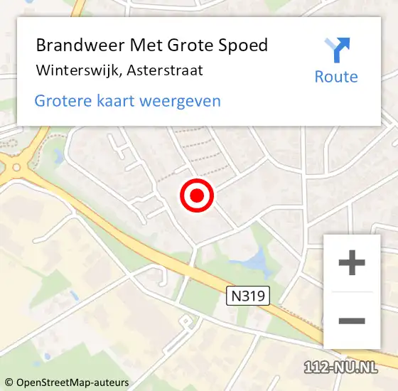 Locatie op kaart van de 112 melding: Brandweer Met Grote Spoed Naar Winterswijk, Asterstraat op 31 december 2013 16:46