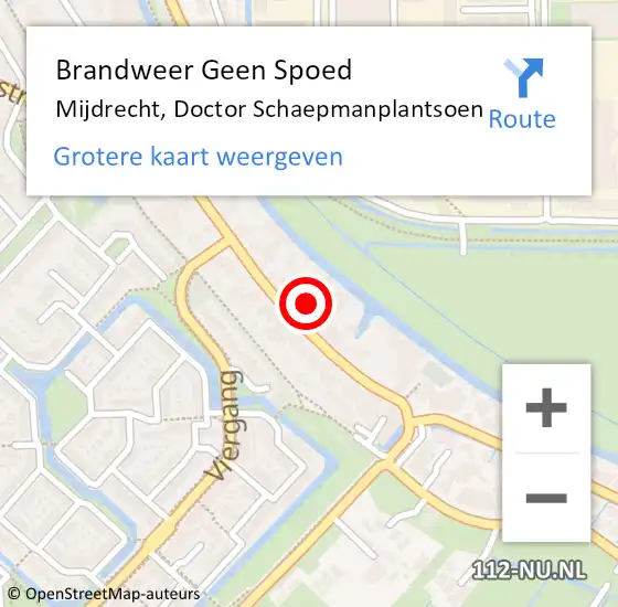 Locatie op kaart van de 112 melding: Brandweer Geen Spoed Naar Mijdrecht, Doctor Schaepmanplantsoen op 29 oktober 2016 14:43