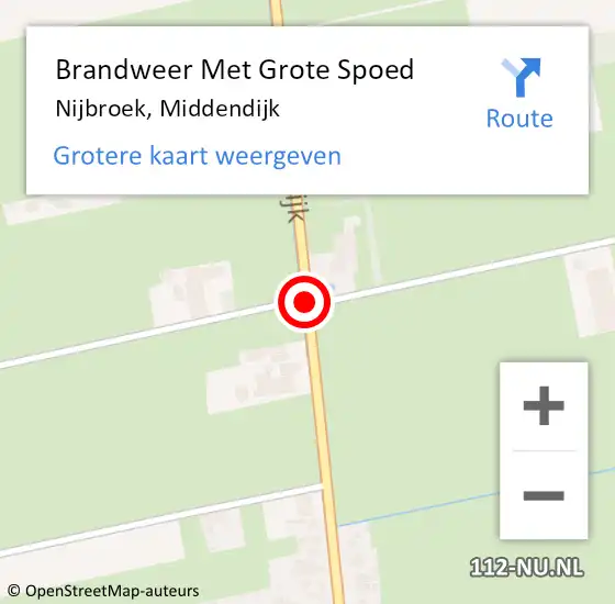 Locatie op kaart van de 112 melding: Brandweer Met Grote Spoed Naar Nijbroek, Breestuk op 29 oktober 2016 15:12