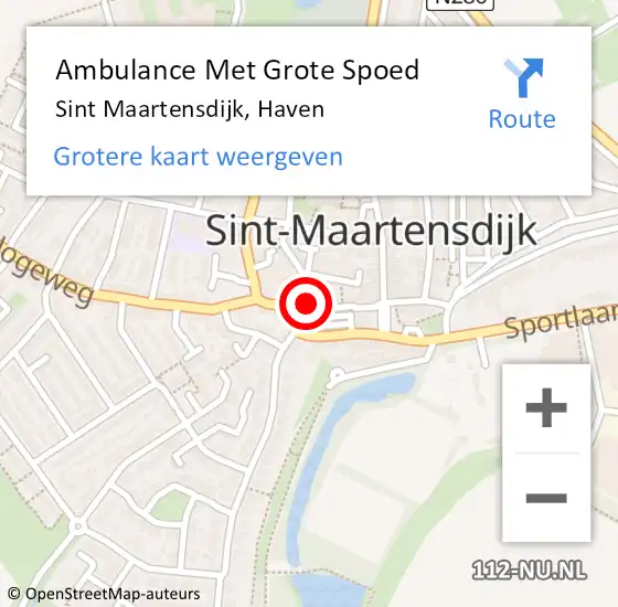 Locatie op kaart van de 112 melding: Ambulance Met Grote Spoed Naar Sint Maartensdijk, Haven op 29 oktober 2016 15:48