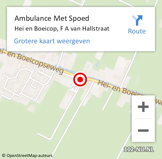 Locatie op kaart van de 112 melding: Ambulance Met Spoed Naar Hei en Boeicop, F A van Hallstraat op 29 oktober 2016 16:12