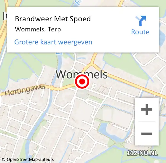 Locatie op kaart van de 112 melding: Brandweer Met Spoed Naar Wommels, Terp op 31 december 2013 16:52