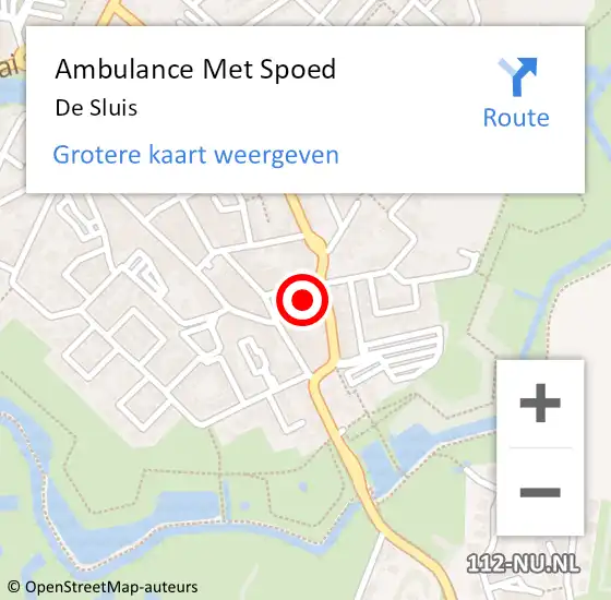 Locatie op kaart van de 112 melding: Ambulance Met Spoed Naar De Sluis op 29 oktober 2016 17:10