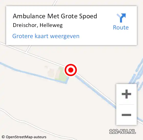 Locatie op kaart van de 112 melding: Ambulance Met Grote Spoed Naar Dreischor, Helleweg op 31 december 2013 16:55