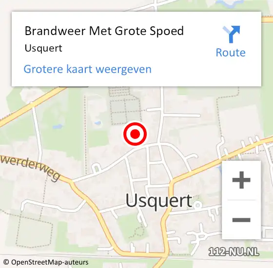 Locatie op kaart van de 112 melding: Brandweer Met Grote Spoed Naar Usquert op 29 oktober 2016 17:38