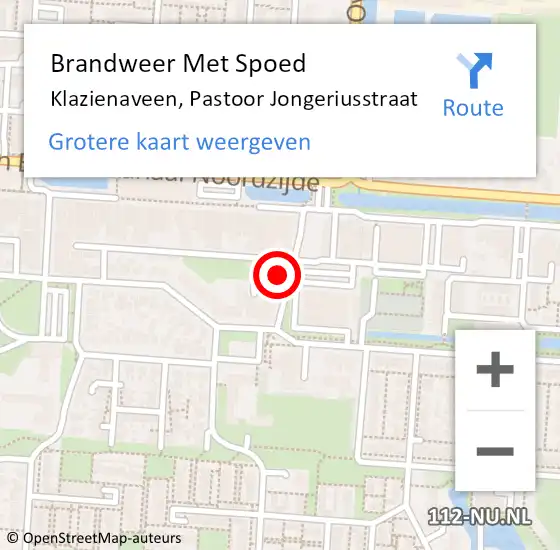 Locatie op kaart van de 112 melding: Brandweer Met Spoed Naar Klazienaveen, Pastoor Jongeriusstraat op 29 oktober 2016 17:51