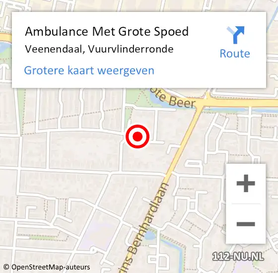 Locatie op kaart van de 112 melding: Ambulance Met Grote Spoed Naar Veenendaal, Vuurvlinderronde op 29 oktober 2016 18:06