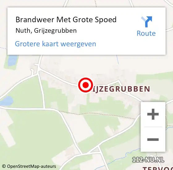 Locatie op kaart van de 112 melding: Brandweer Met Grote Spoed Naar Nuth, Grijzegrubben op 29 oktober 2016 19:17