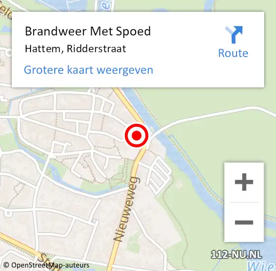 Locatie op kaart van de 112 melding: Brandweer Met Spoed Naar Hattem, Ridderstraat op 29 oktober 2016 19:24