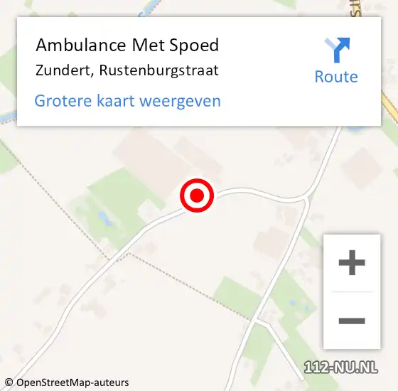 Locatie op kaart van de 112 melding: Ambulance Met Spoed Naar Zundert, Rustenburgstraat op 29 oktober 2016 19:42