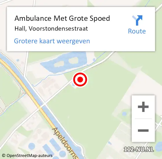 Locatie op kaart van de 112 melding: Ambulance Met Grote Spoed Naar Hall, Voorstondensestraat op 29 oktober 2016 21:20