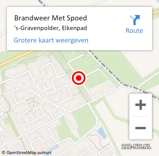 Locatie op kaart van de 112 melding: Brandweer Met Spoed Naar 's-Gravenpolder, Eikenpad op 31 december 2013 17:13