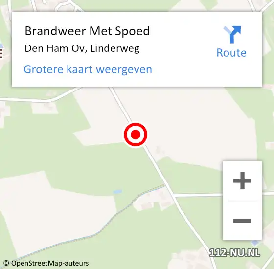 Locatie op kaart van de 112 melding: Brandweer Met Spoed Naar Den Ham Ov, Linderweg op 31 december 2013 17:15