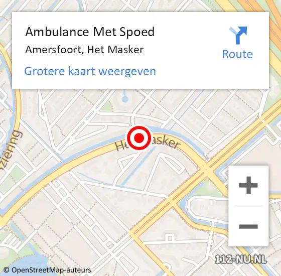 Locatie op kaart van de 112 melding: Ambulance Met Spoed Naar Amersfoort, Het Masker op 30 oktober 2016 00:43