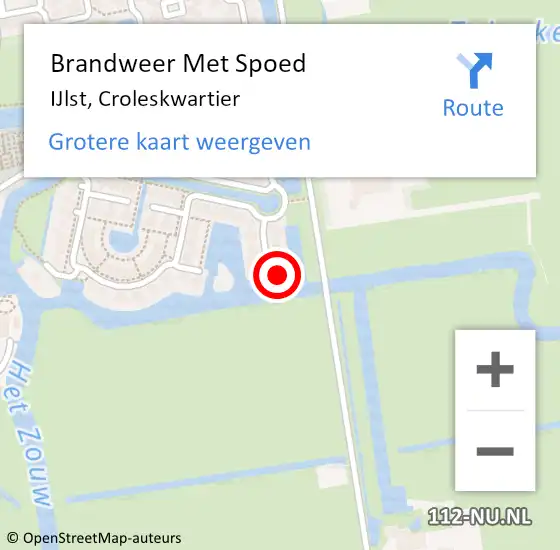 Locatie op kaart van de 112 melding: Brandweer Met Spoed Naar IJlst, Croleskwartier op 30 oktober 2016 01:03