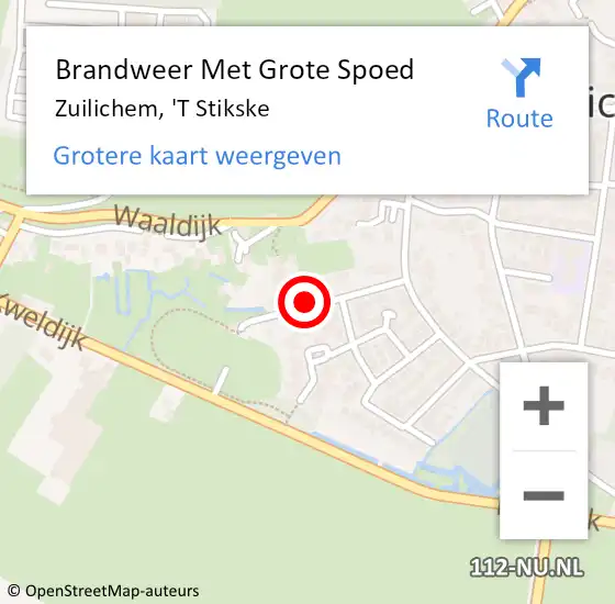 Locatie op kaart van de 112 melding: Brandweer Met Grote Spoed Naar Zuilichem, 'T Stikske op 31 december 2013 17:17