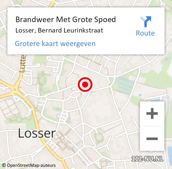 Locatie op kaart van de 112 melding: Brandweer Met Grote Spoed Naar Losser, Bernard Leurinkstraat op 31 december 2013 17:18