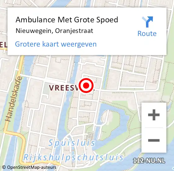 Locatie op kaart van de 112 melding: Ambulance Met Grote Spoed Naar Nieuwegein, Oranjestraat op 30 oktober 2016 02:27