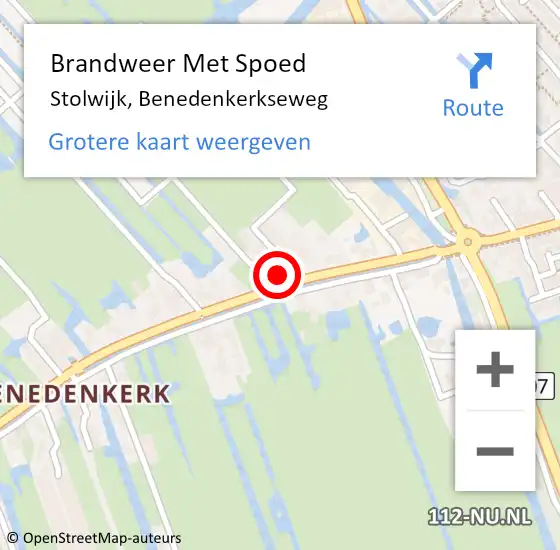 Locatie op kaart van de 112 melding: Brandweer Met Spoed Naar Stolwijk, Benedenkerkseweg op 17 september 2013 20:19