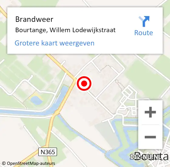 Locatie op kaart van de 112 melding: Brandweer Bourtange, Willem Lodewijkstraat op 30 oktober 2016 03:21