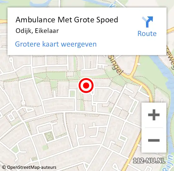 Locatie op kaart van de 112 melding: Ambulance Met Grote Spoed Naar Odijk, Eikelaar op 30 oktober 2016 03:48