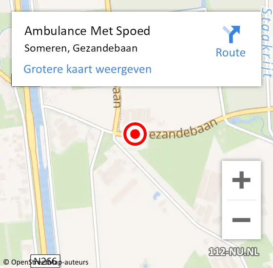 Locatie op kaart van de 112 melding: Ambulance Met Spoed Naar Someren, Gezandebaan op 30 oktober 2016 07:07